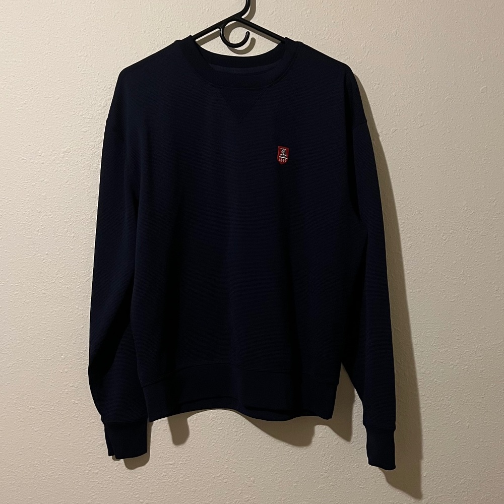 Navy Waffle Crewneck